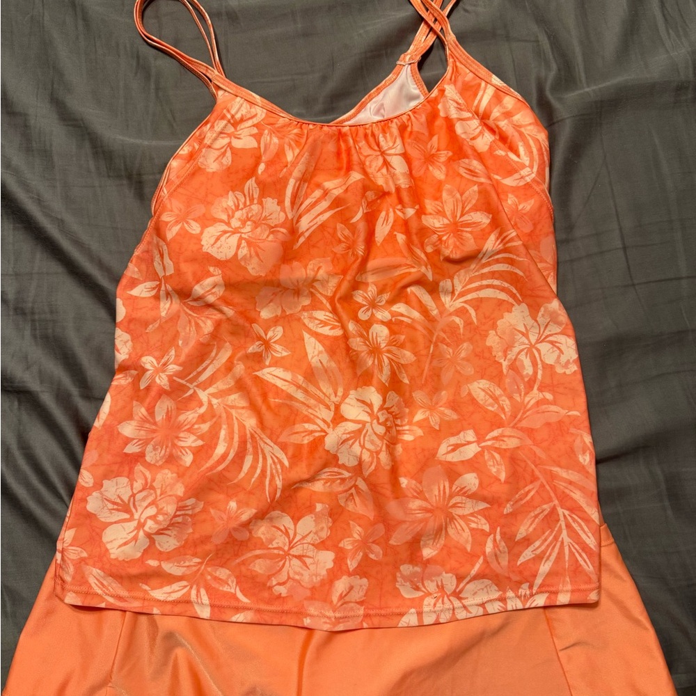 Tropical Floral Orange Bikini Top
